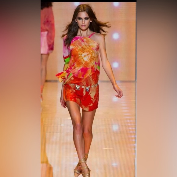Runway Versace Style Print Dress Versace S/S 2013 Runway Medusa
